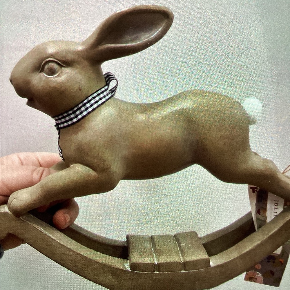 New Jolie Fleur Easter Rocking Bunny Decor